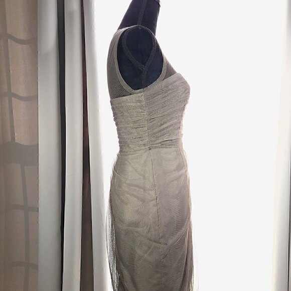 Vera Wang White Collection Gray Mesh Dress Size 4 - Picture 3 of 15